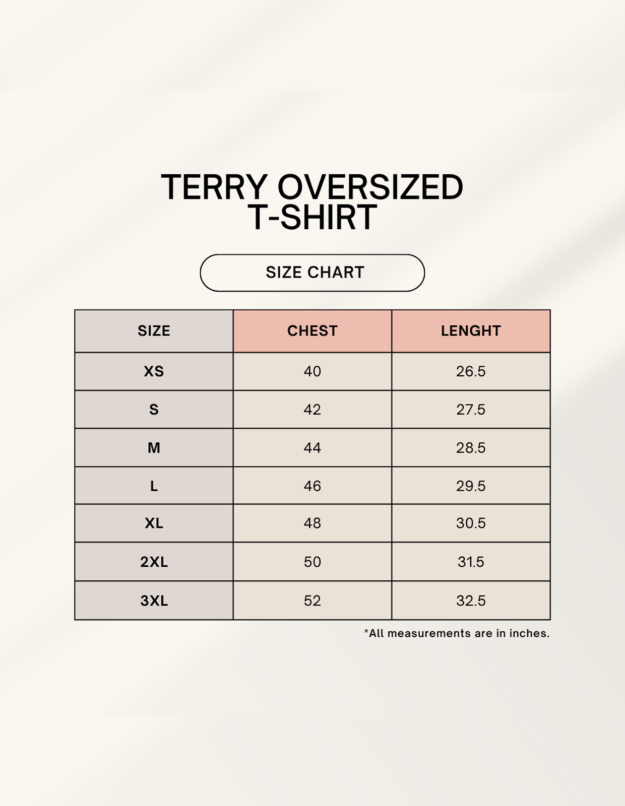 Color_Size Chart