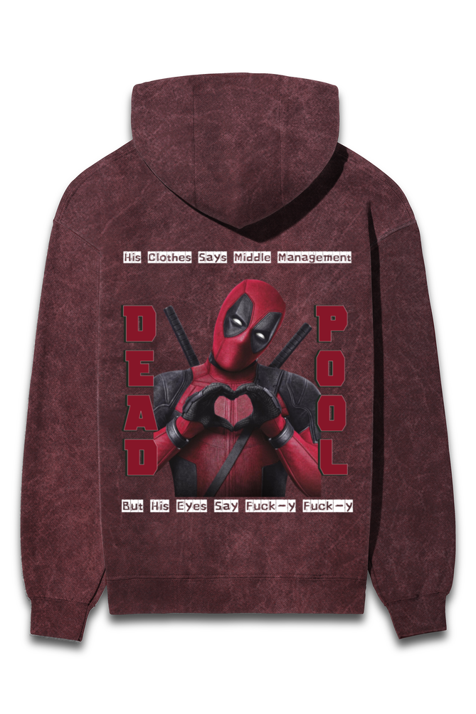 Deadpool Acid Wash Hoodie