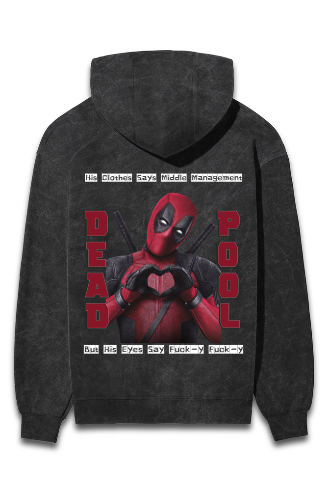 Deadpool Acid Wash Hoodie