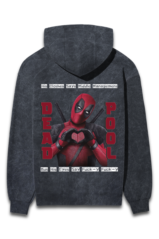 Deadpool Acid Wash Hoodie