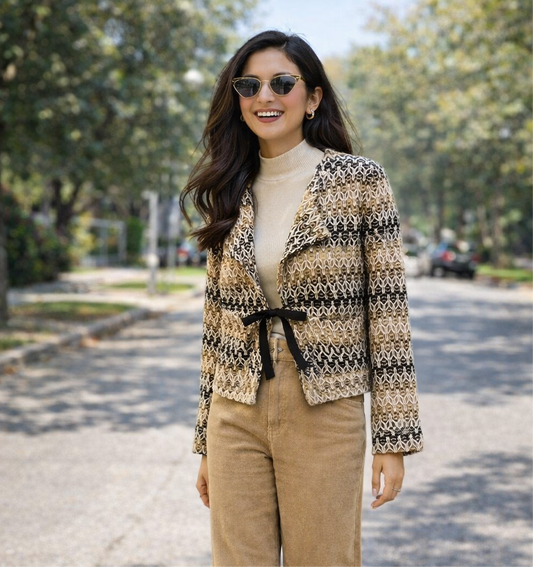 Jute Knit Casual Jacket