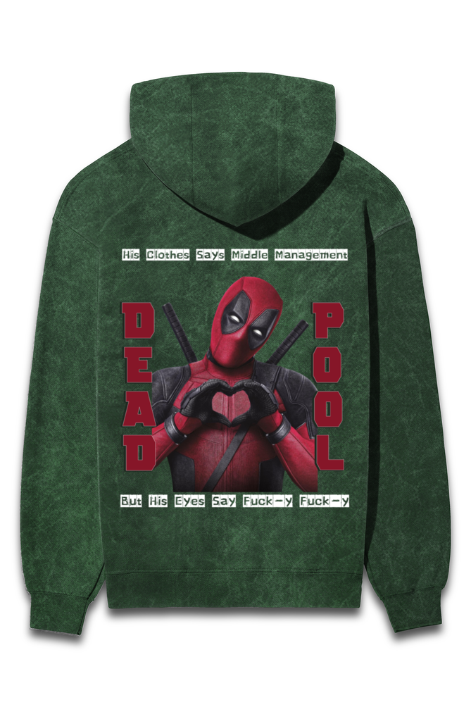 Deadpool Acid Wash Hoodie