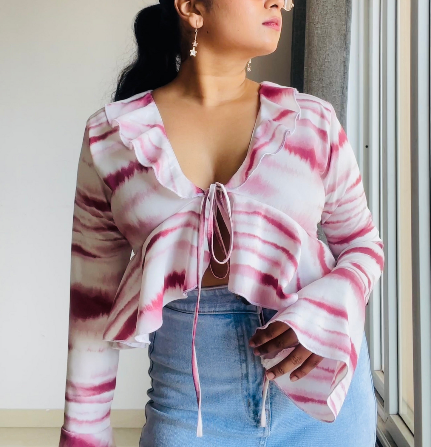 Pink Frill Top