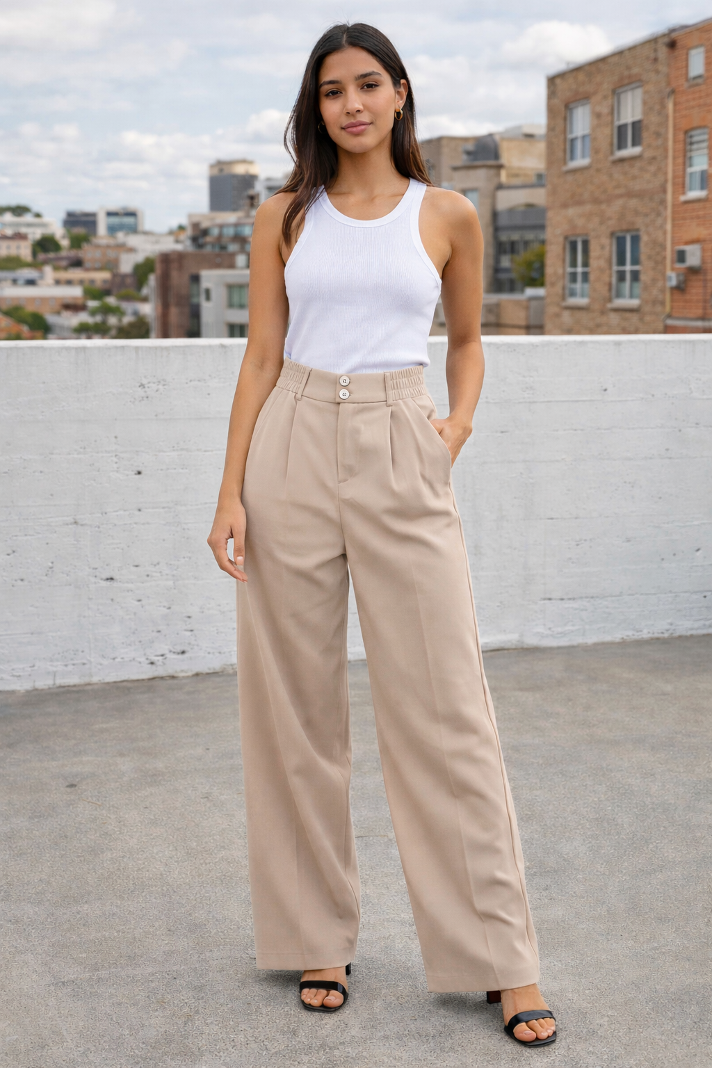 Nude Beige Trouser Pant